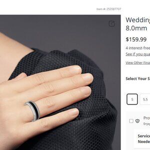 Tungsten Ring with Obsidian Band